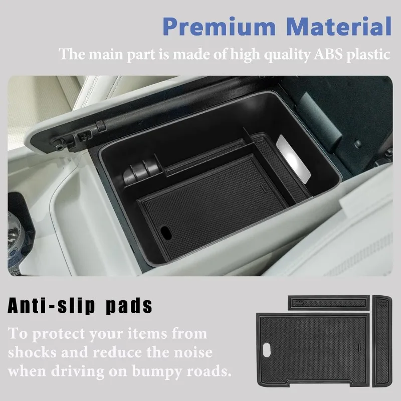 Center Console Organizer Tray Compatible with 2024 2025 Hyundai Santa Fe Interior Storage Box Insert Secondary Accessories (Armr