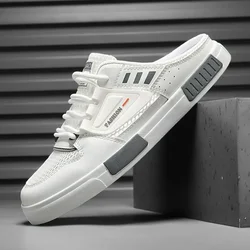 Slippers for Men Plus Size Men Sneakers Summer Mesh Breathable Outdoor Casual Beach Shoes for Men Fashion Half Slippers Chanclas