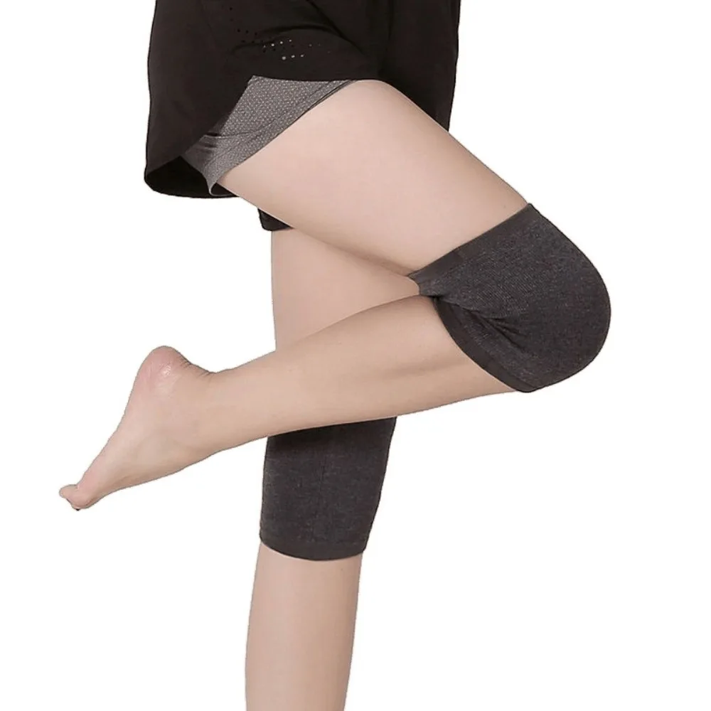 New Cotton Sports Knee Pads Black Grey Stripe Compression Knee Brace Elastic Compression Fitness Equipment Men Women