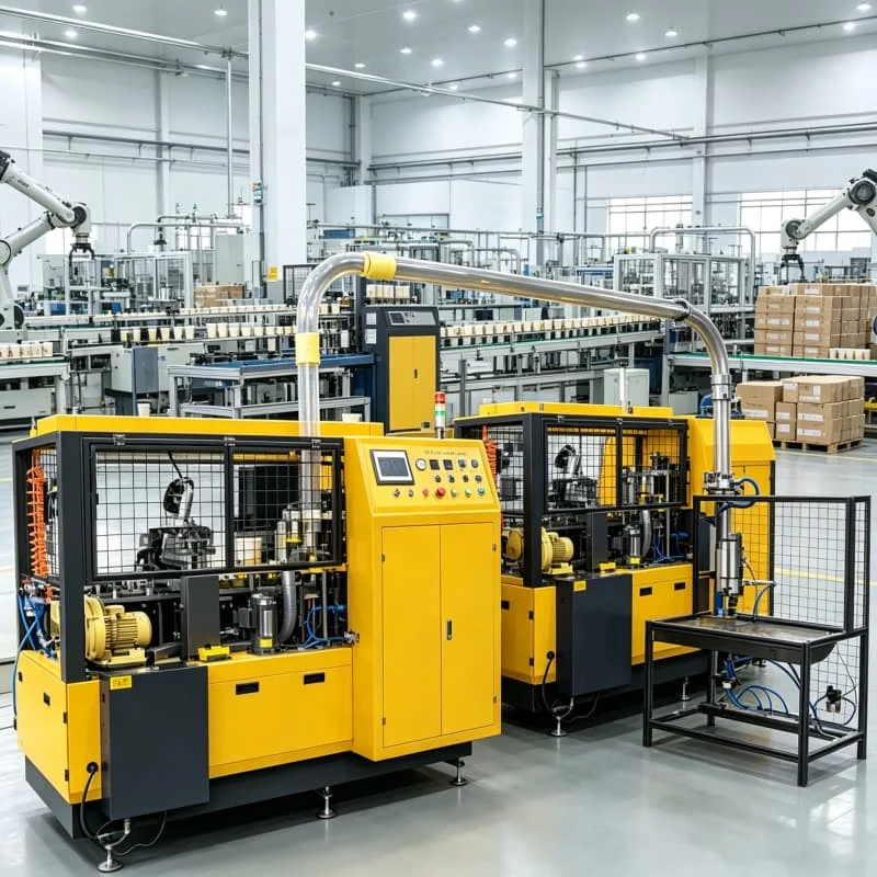 YG Paper Cup Manufacturing Equipment 7 in 1 Line From Paper Roll To Packed Cup Customized for Medium Large Cup Factory Hot Sale