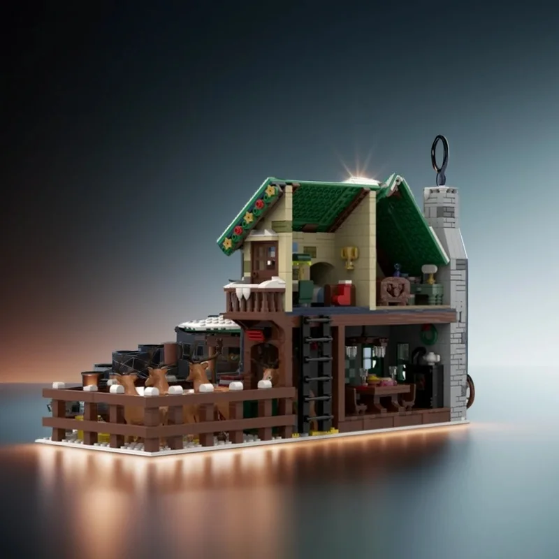 1954pcs MOC Winter Village Reindeer Ranch Model Building Blocks Home Decor Desk Display Shelf Accent Collection Gift For Adults