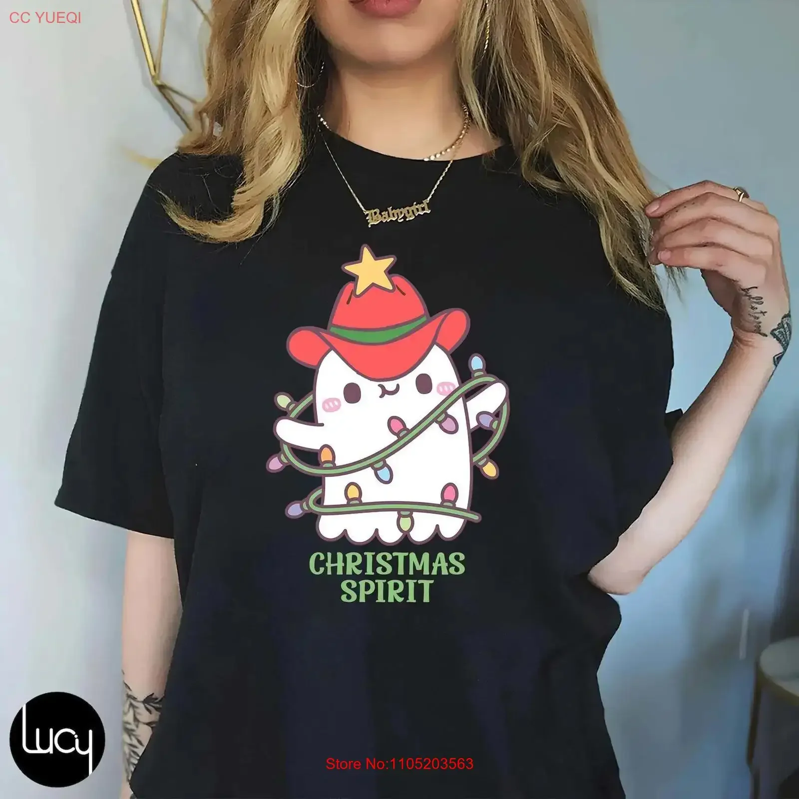 

Рождественская футболка SpiriT, милый свитер в ковбойском стиле для вечеринки, праздника, Рождества, винтажная стираная уличная одежда, модная повседневная слегка