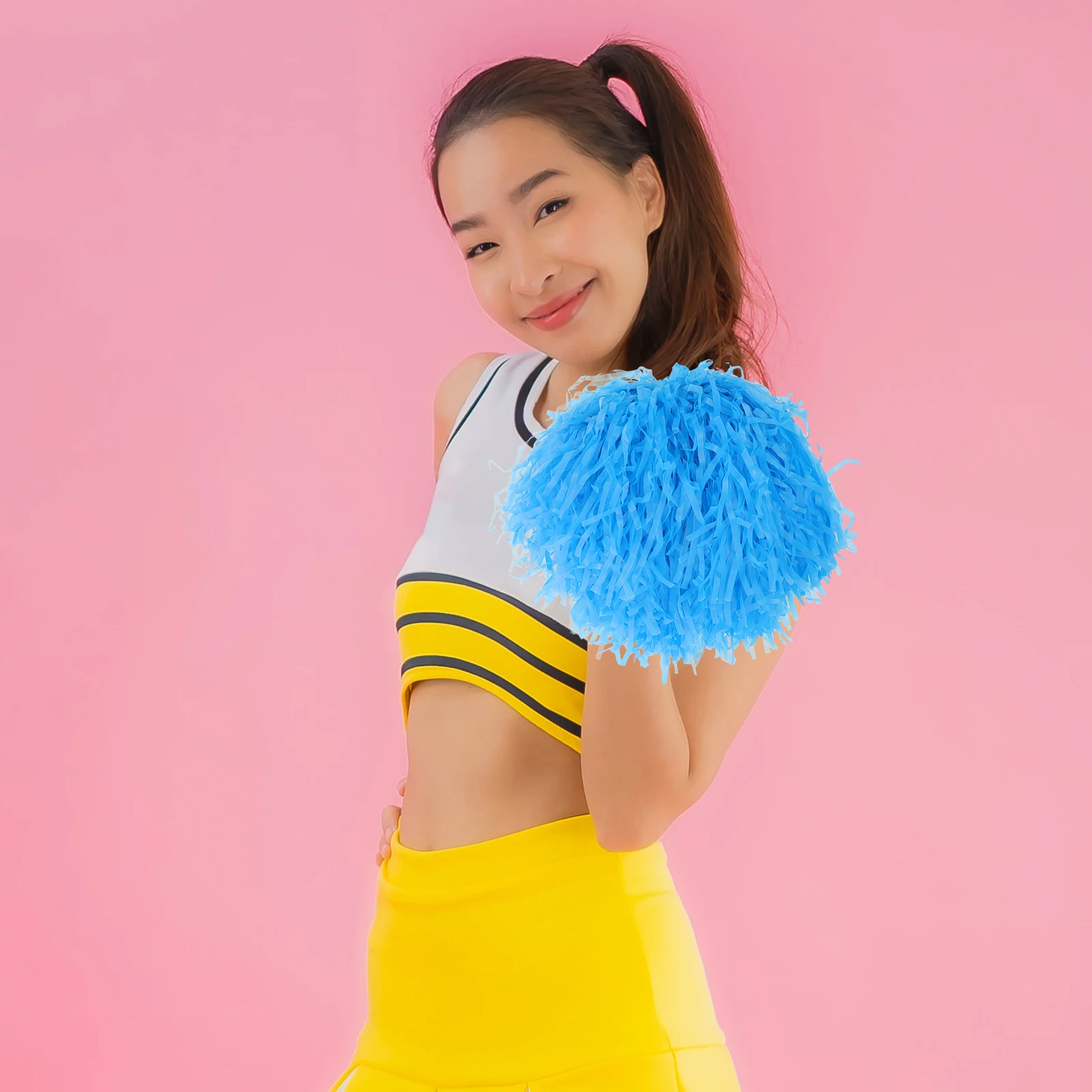 

8Pcs Cheerleading Pom Poms Compact Lightweight Cheering Decor for Fundraiser Game Match Fan Support Portable Cheerleader Props