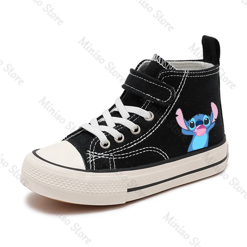 Calçado desportivo infantil Lilo Stitch, calçado casual estampado para desenhos animados, sapatilhas para meninas e meninos, moda infantil, infantil, lona, 1038