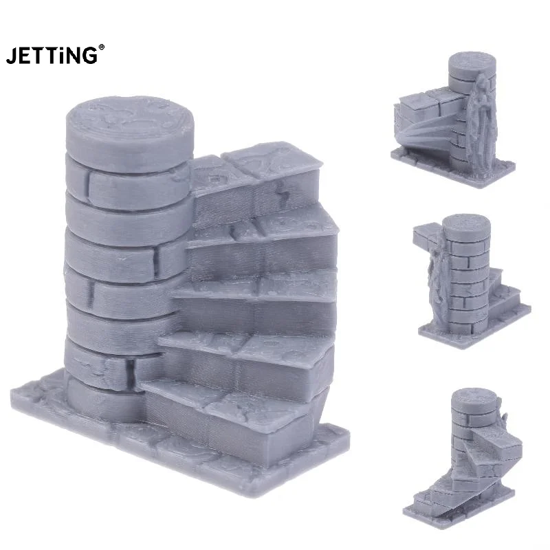 3D Printed Tomb Staircase Ornament Miniature Ruined Landscape Desktop Decor D&D Wargaming Game Tomb Terrain Staircase Model