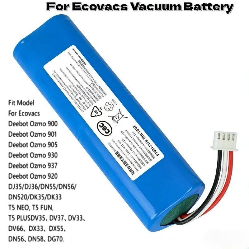 Premium 14.4V 3200mAh Replacement Battery Rechargeable Spare Part for Ecovacs Deebot Ozmo 900 901 905 920 930 937 N8 Pro
