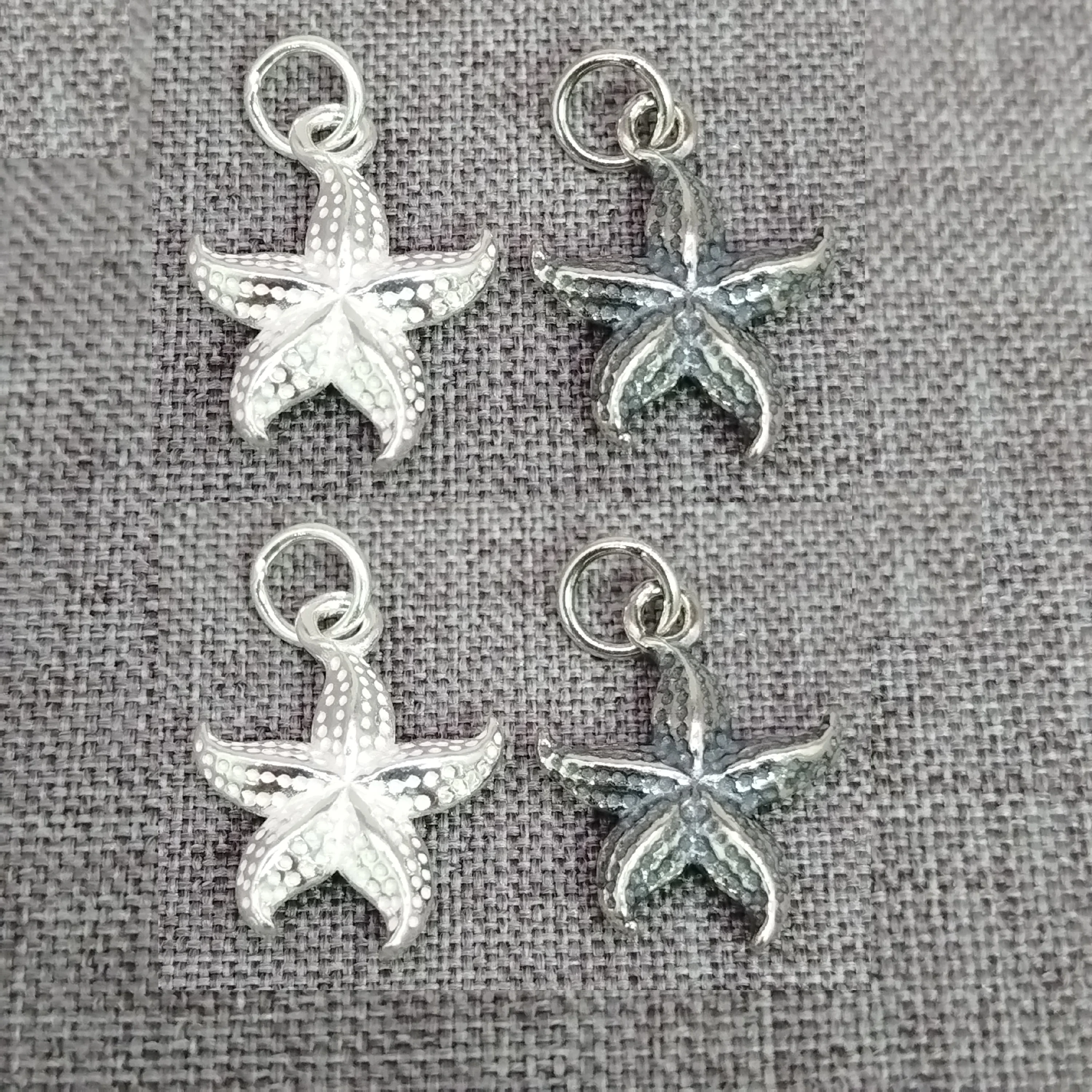 

2 шт. из серебра 925 пробы, подвеска в виде морской звезды, морская жизнь, двухсторонняя подвеска в виде животного для браслета и ожерелья