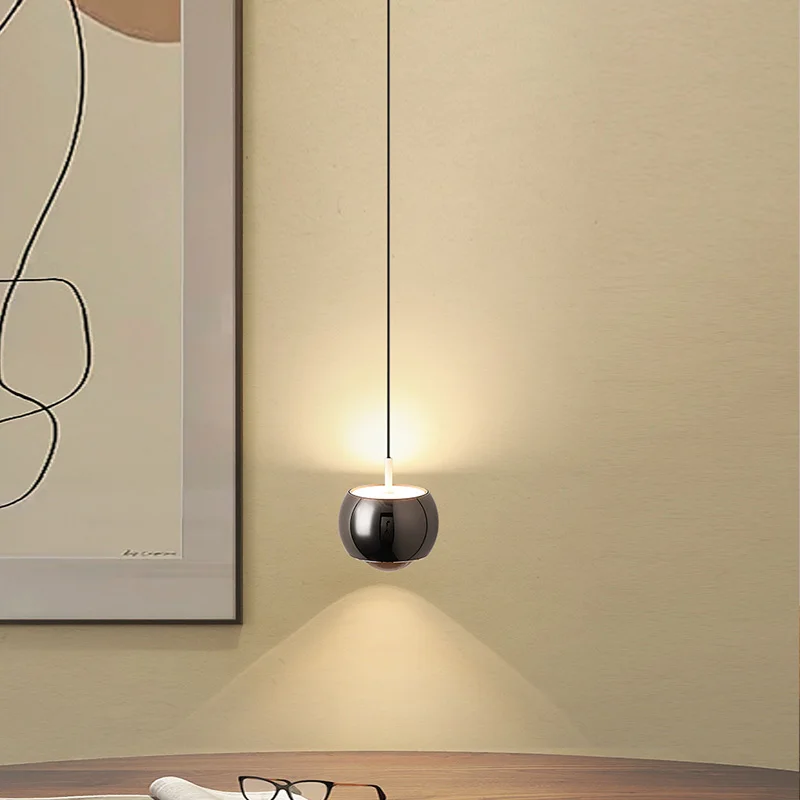 Nordic LED Bedroom Chandelier Modern Gold Black Pendant Lights Telescopic Wire Dining Room Restaurant Bar Decor Hanging Lamp