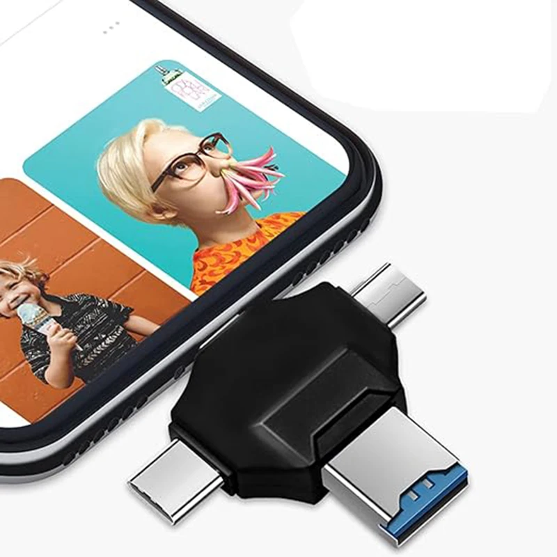 Toopro 4-In-1 Otg Kaartlezer Set Compatibel Met Apple, Android, Type-C Apparaten Draagbare Geheugenkaart Adapter Ondersteunt Tf-Kaarten