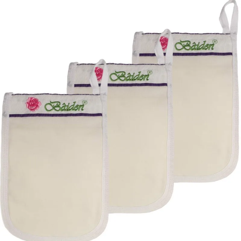 Baiden Mitten Superior Exfoliator Glove,Facial,Body Scrub,Best Firming Dry Skin Treatment,Repair Wrinkles Remove Blackhead,3pack