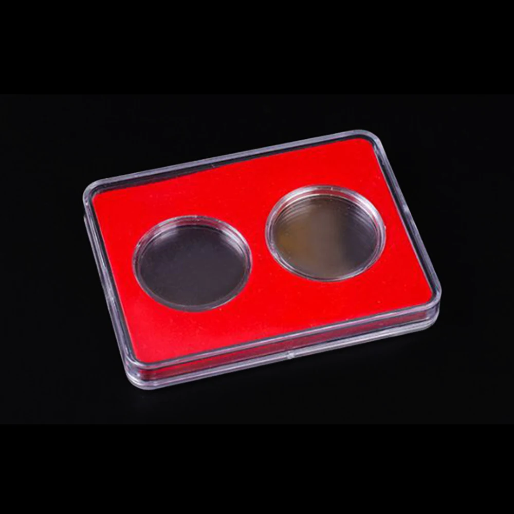 ที่เก็บแคปซูลสำหรับเก็บเหรียญแบบใสทรงกลมอุปกรณ์ในบ้านอุปกรณ์จัดระเบียบอุปกรณ์ในการรวบรวมอุปกรณ์ในบ้านแบบ2ช่อง