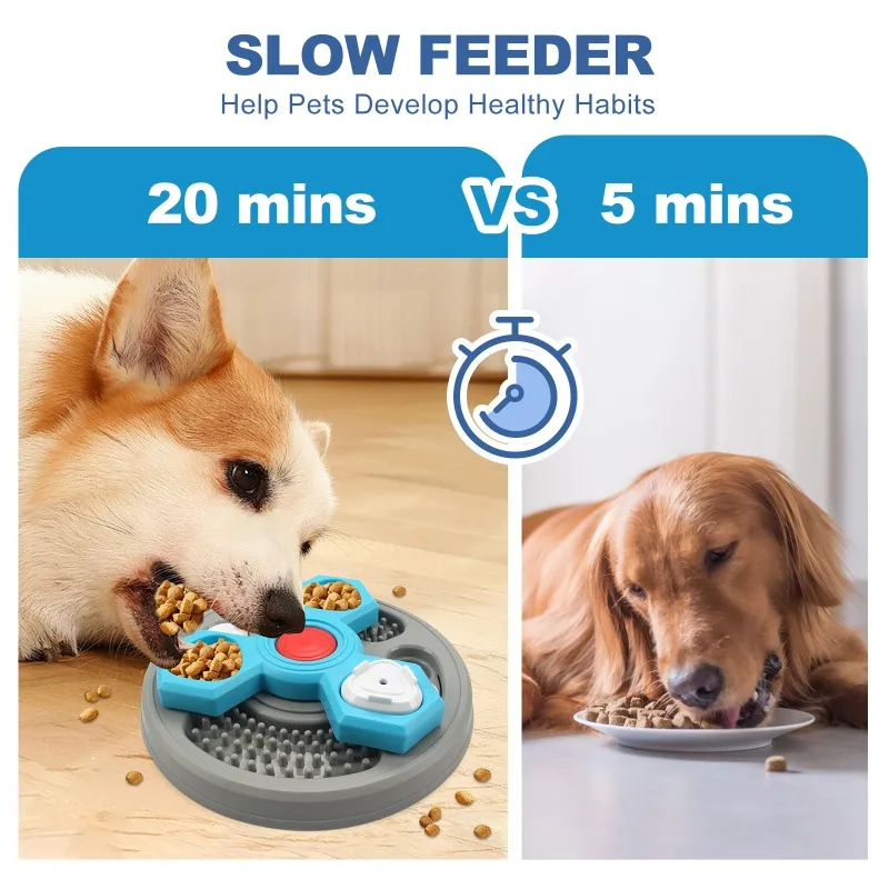 Dog Puzzle Toys Slow Feeder Interactive Increase Puppy IQ Food Dispenser Anti-Choking Tableware Dog Licking Plate Pet Supplies