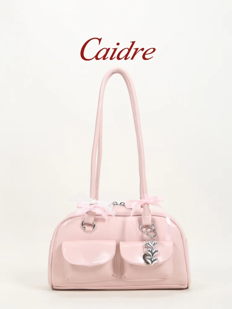 Caidre Boston Pillow Handbag Bowling Ball Carrier Underarm Shoulder Bag Soft Korean Style Leisure Tote Bag for Young Adults