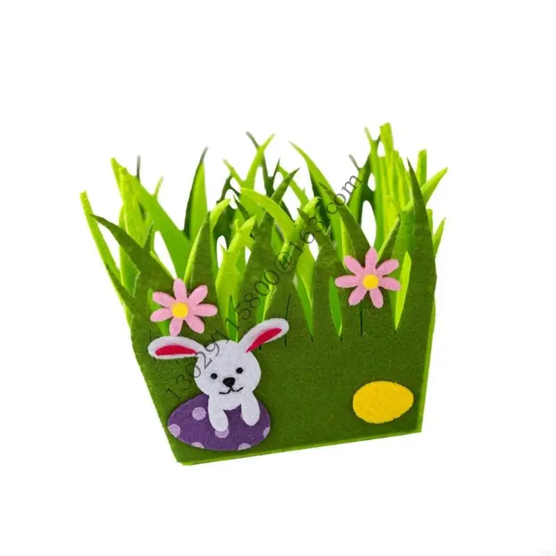 Easters Decoratie Nonwoven stoffen mand draagbaar en duurzaam voor vakantiesfeer perfect voor doe -het -zelf Y5GA
