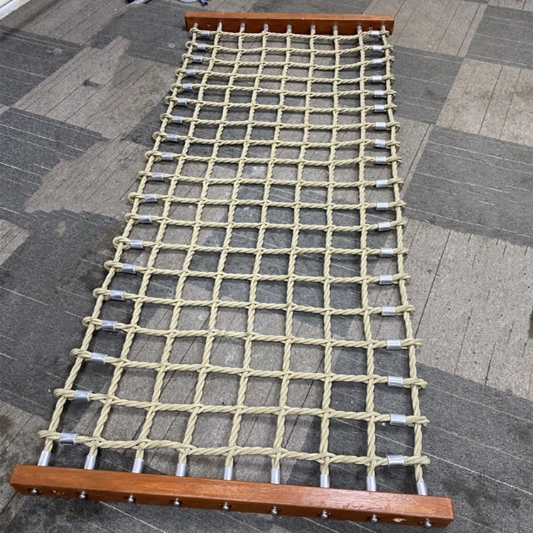 Ayunan Hammock Taman Luar Ruangan Berkualitas Tinggi dan Kuat dengan Jaring Tali Anyaman untuk Anak-Anak, Pantai, Gantung Ganda, Taman