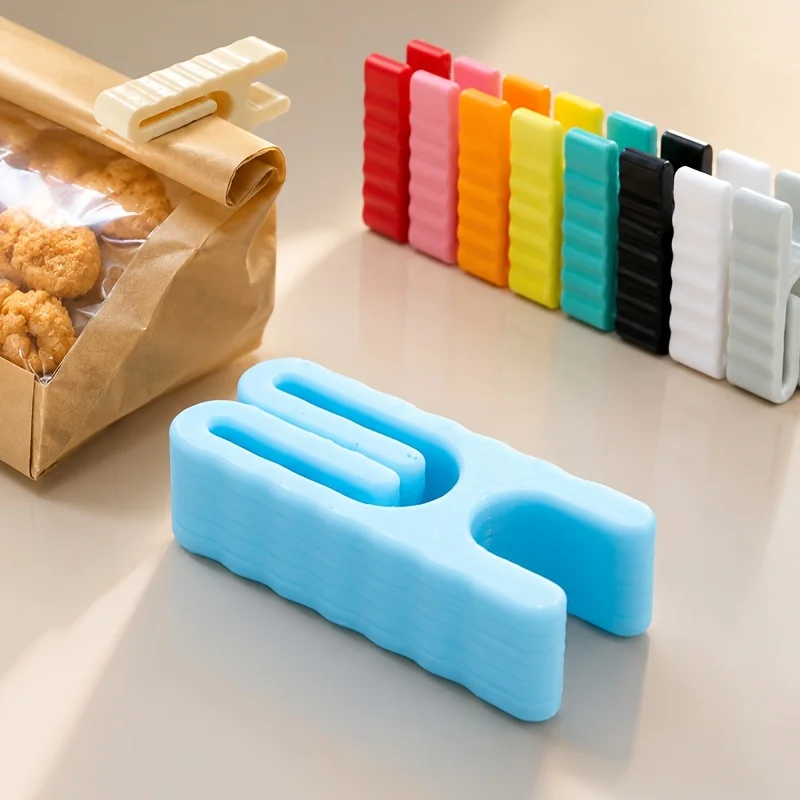 9pcs Food Bag Sealing Clips, Airtight and Reusable, Kitchen Food Storage Snack Bag Clips,Random Colors