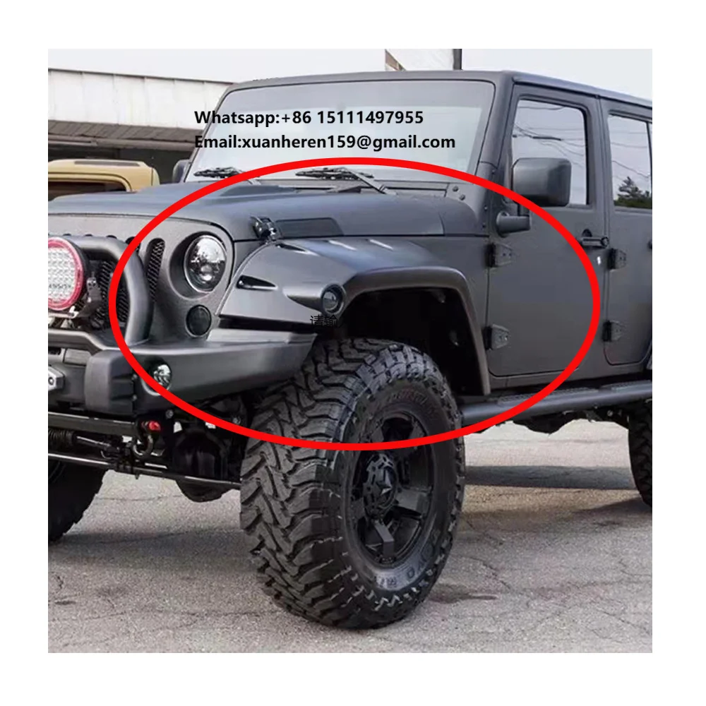 

4 Pcs Fender Flare Laura Style Fender Protector Mud Guards Wheel Mudflaps for Jeep for Wrangler JK 2007-2017