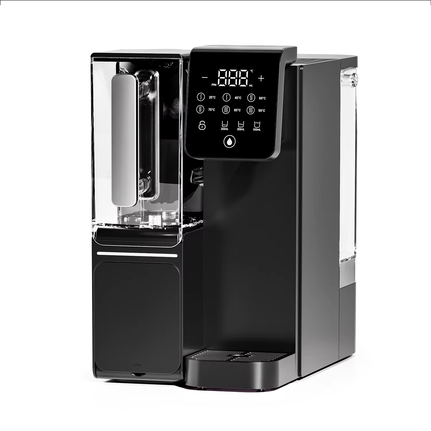 NSF CE Certified Desktop Electric 8Stage Manual Water Filter Dispenser Countertop RO Purifier  with Heating