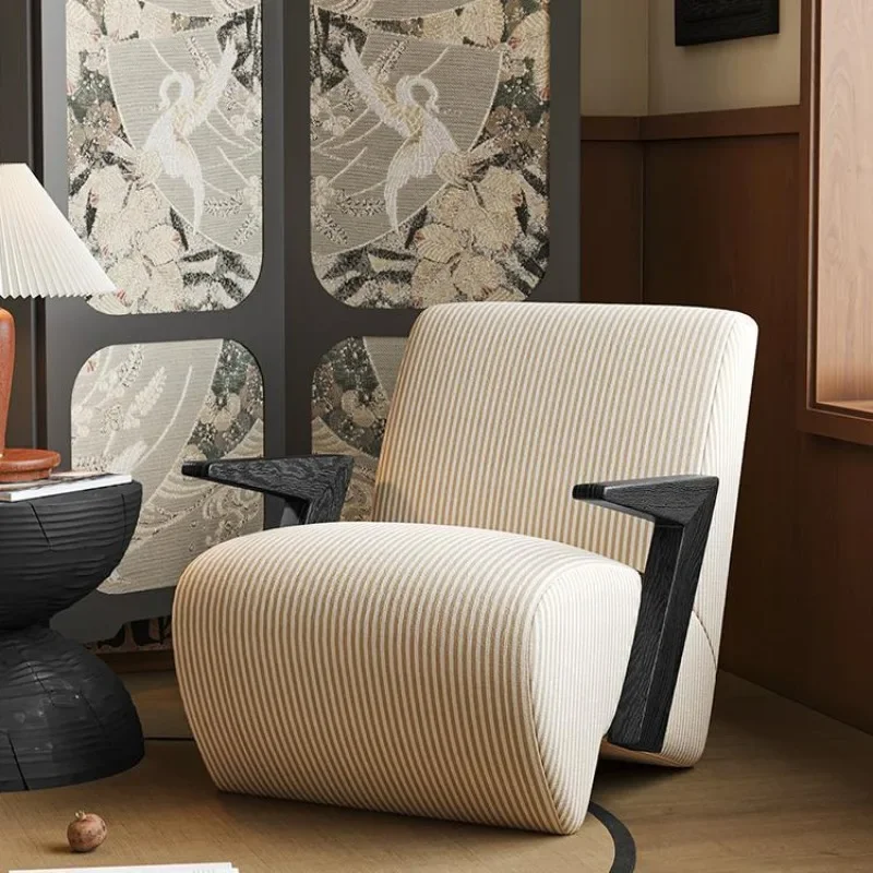 

antique solid wood leisure chair, designer balcony of the bed and breakfast living room, retro silent wind, single sofa chair