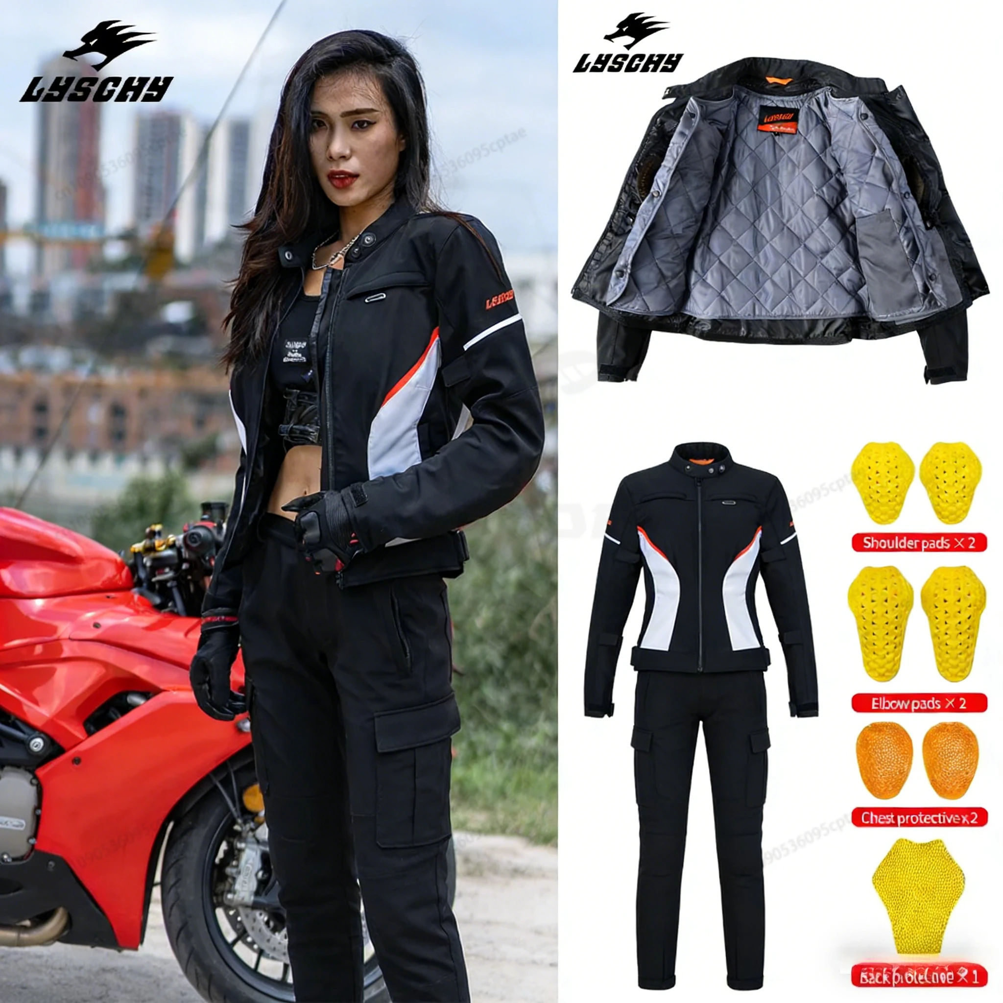 

LYSCHY Высококачественная женская велосипедная куртка, водонепроницаемая зимняя/четыре сезона, съемная теплая подкладка, облегающая мотоциклетная одежда для девочек