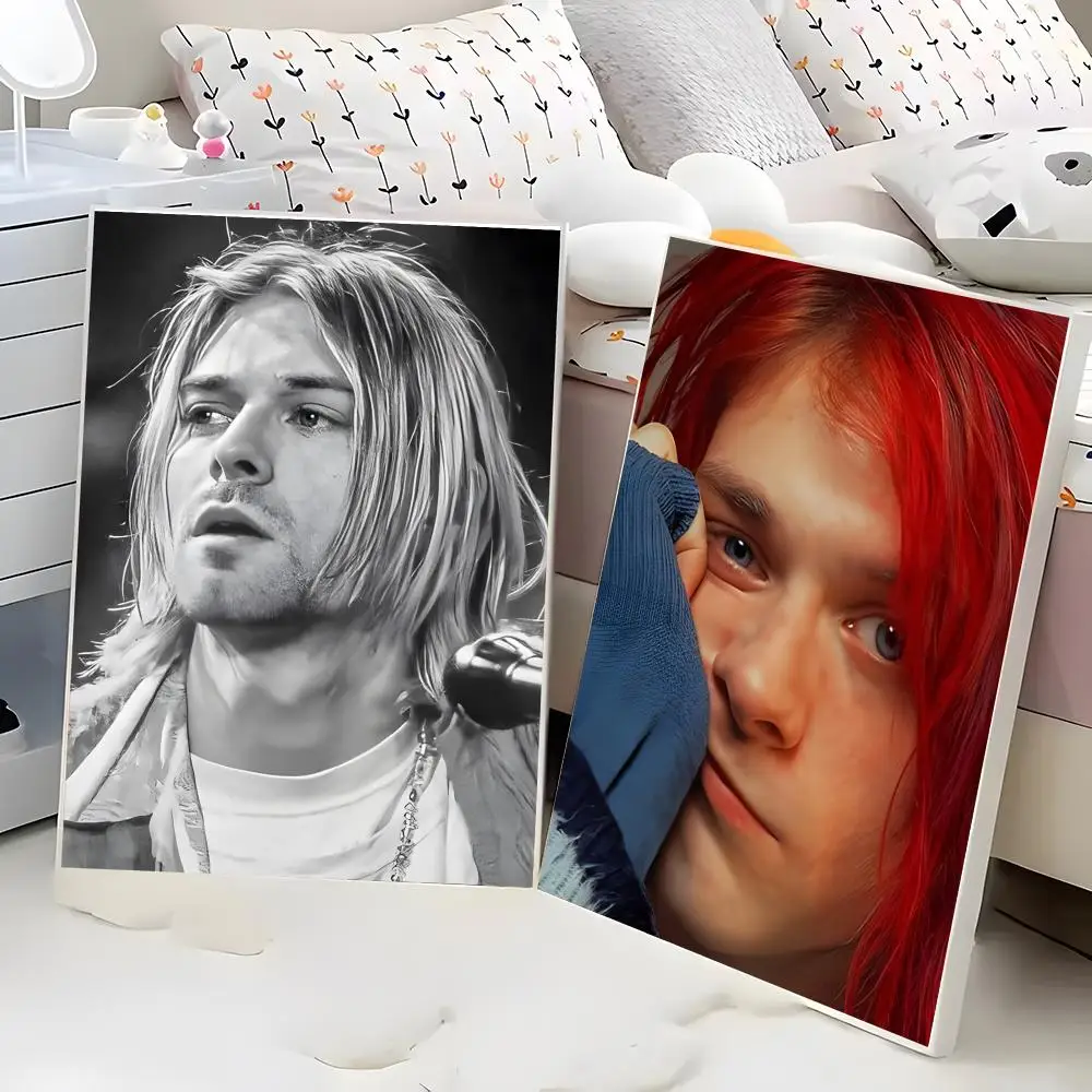 Kurt Cobain Rock Grunge Painting Calligraphy Poster Eco-Friendly Decor Frameless Canvas