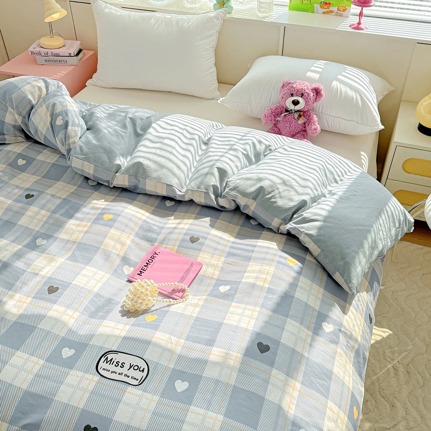 Kids Duvet Cover 100% Cotton 220x240cm Korean Style  No Filling