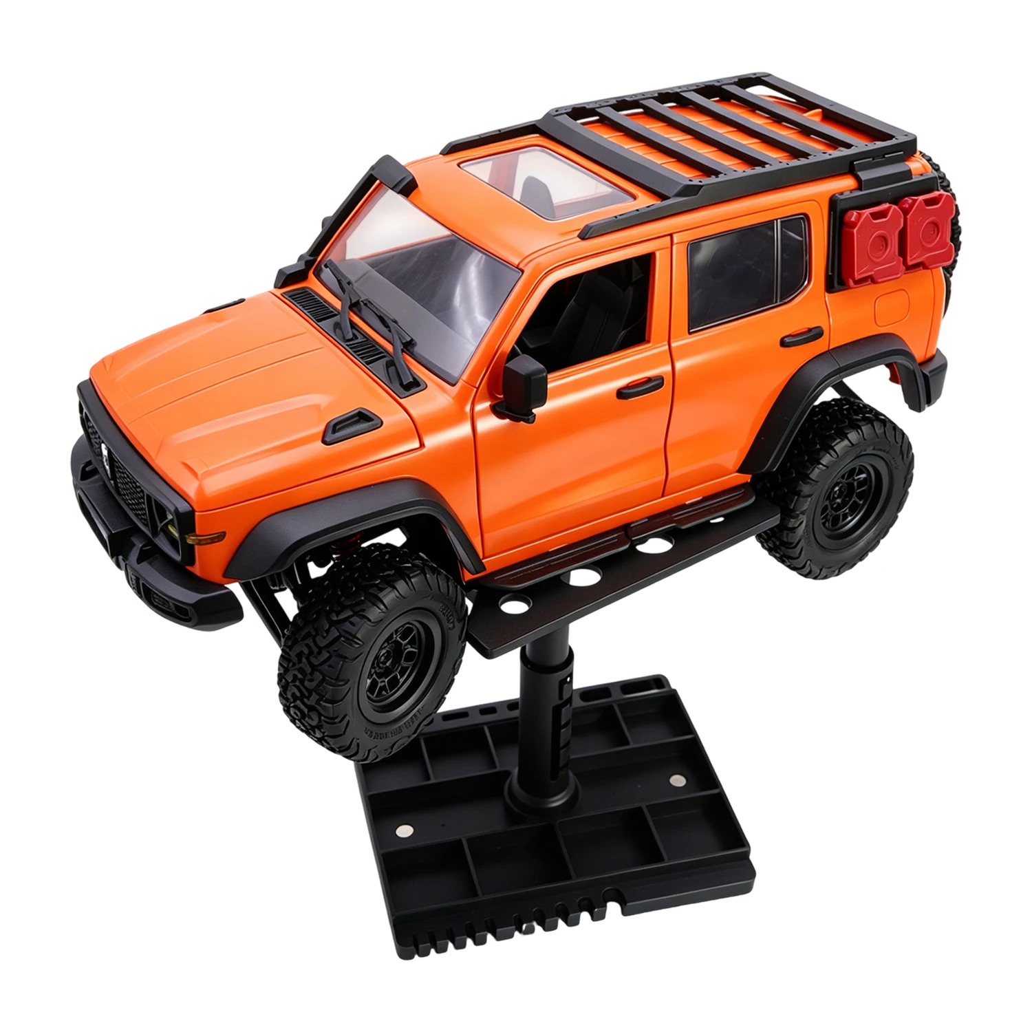1/12 1/14 1/16 1/18 1/24 RC Car Plastic Repair Work Stand, 360° Rotation Multifunctional with Angle Gauge & Magnetic Screw Tray
