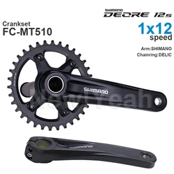 Shimano DEORE M6100 12speed  CRANKSET FC-MT510 Origin or Original Arm with DELIC Chainring 34T 36T