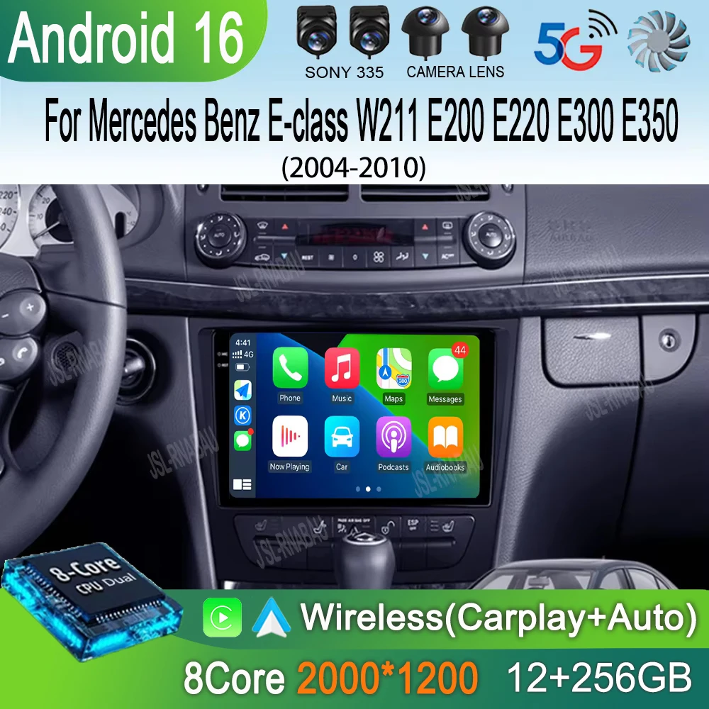 

Android 16 For Mercedes Benz E-class W211 E200 E220 E300 E350 E240 E270 E280 W219Video DSP radio Navigation Multimedia Player