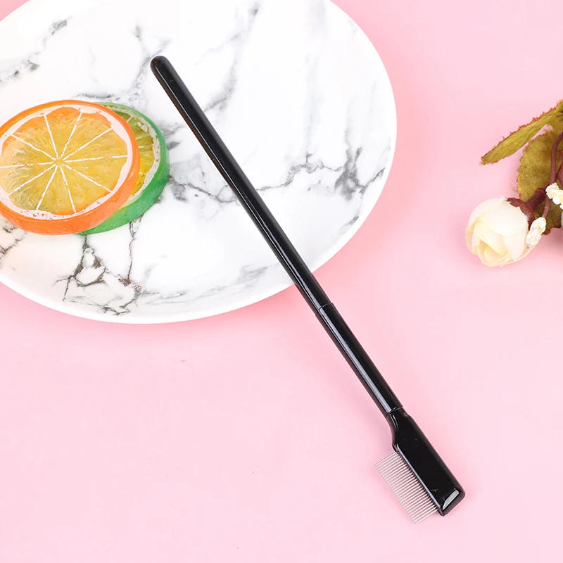 Stainless Steel Eyebrow Comb Metal Purpose Makeup Brush Eyelash Comb with Cover Makeup Brushes Tool