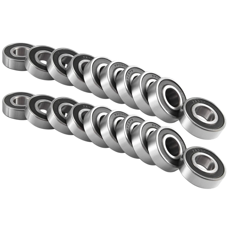 

20PCS 6203-RS Ball Bearing Kit Set - Bearing Steel And Double Rubber Sealed Miniature Deep Groove Ball Bearing Kit (17X40x12mm)