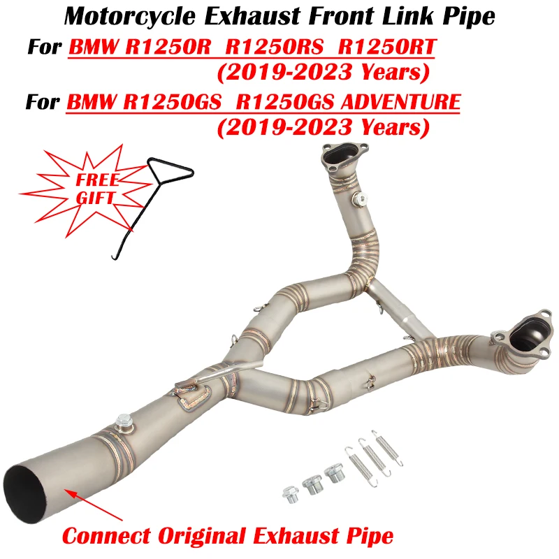 For BMW R1250R R1250RS R1250RT R1250GS ADVENTURE  2019 - 2023 Motorcycle Exhaust Escape Front Link Pipe Connect Original Muffler