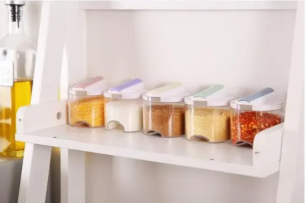 

1set Spice Jar Seasoning Box PP Salt Pepper Cumin Powder Box Spice Storage Bottle Jars Transparent Kitchen Tools JO 1074