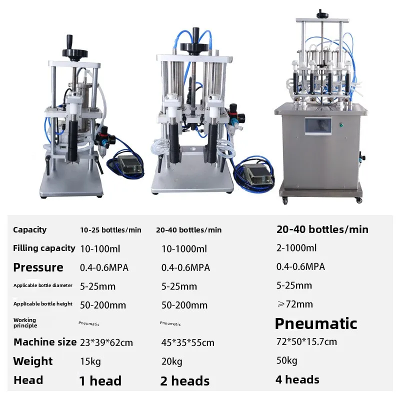 High precision 10-1000ml perfume liquid quantitative dispensing machine Small negative pressure vacuum double-head perfume