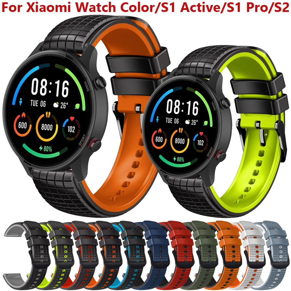 22mm Smartwatch Band For Xiaomi Mi Watch Color 2 Strap for Mi Watch S1 Pro/Active Watch S2 42mm 46mm Silicone Bracelet Wristband