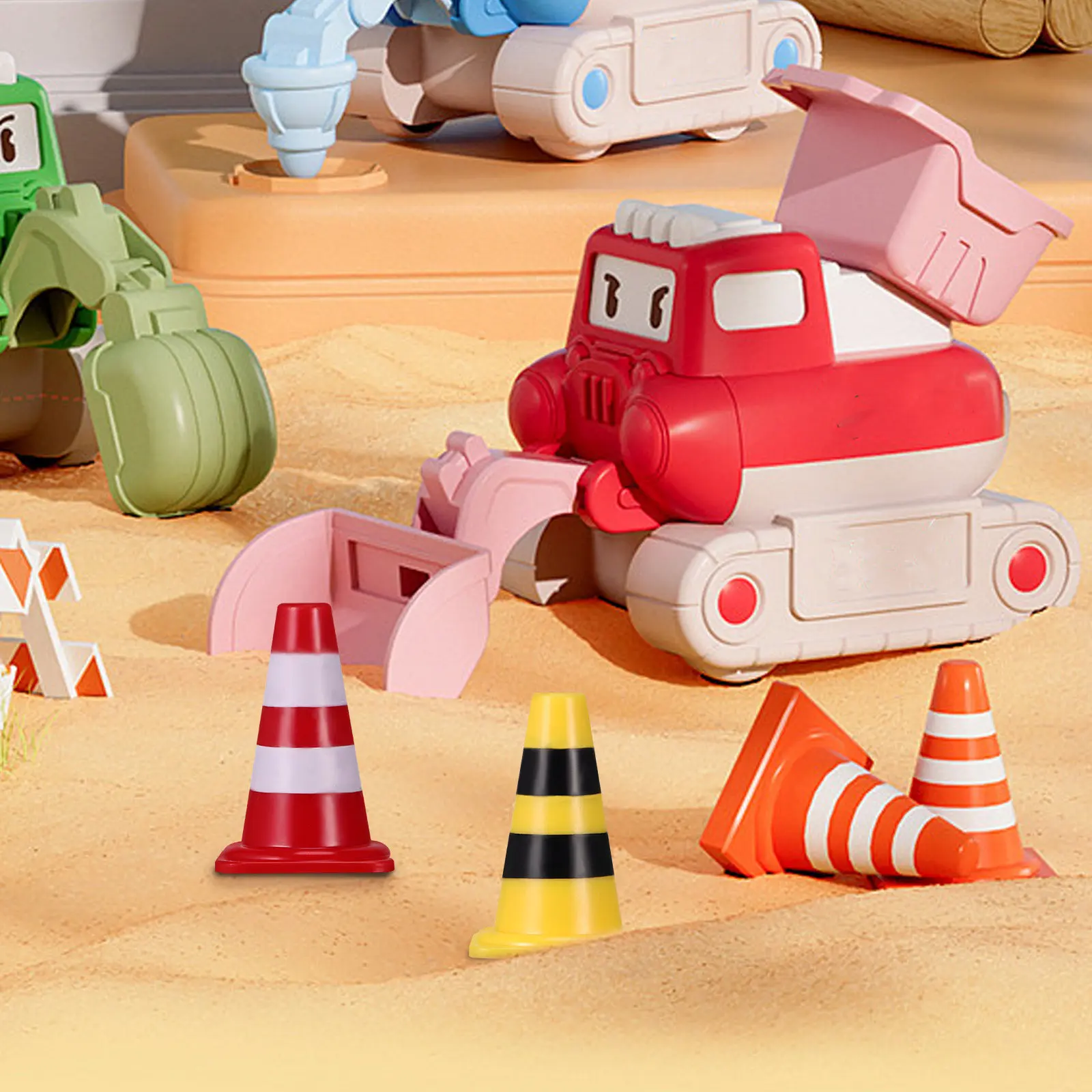 15Pcs Mini Traffic Cones Roadblock Simulation Props for Kids Early Education Learning Set Traffic Signs Playset Counting Cones