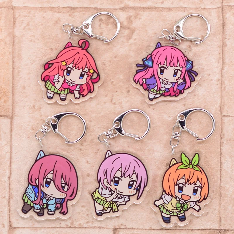 Cute Anime Keychain Arcylic Cartoon Figures Keyrings  Accessories Kids Gift