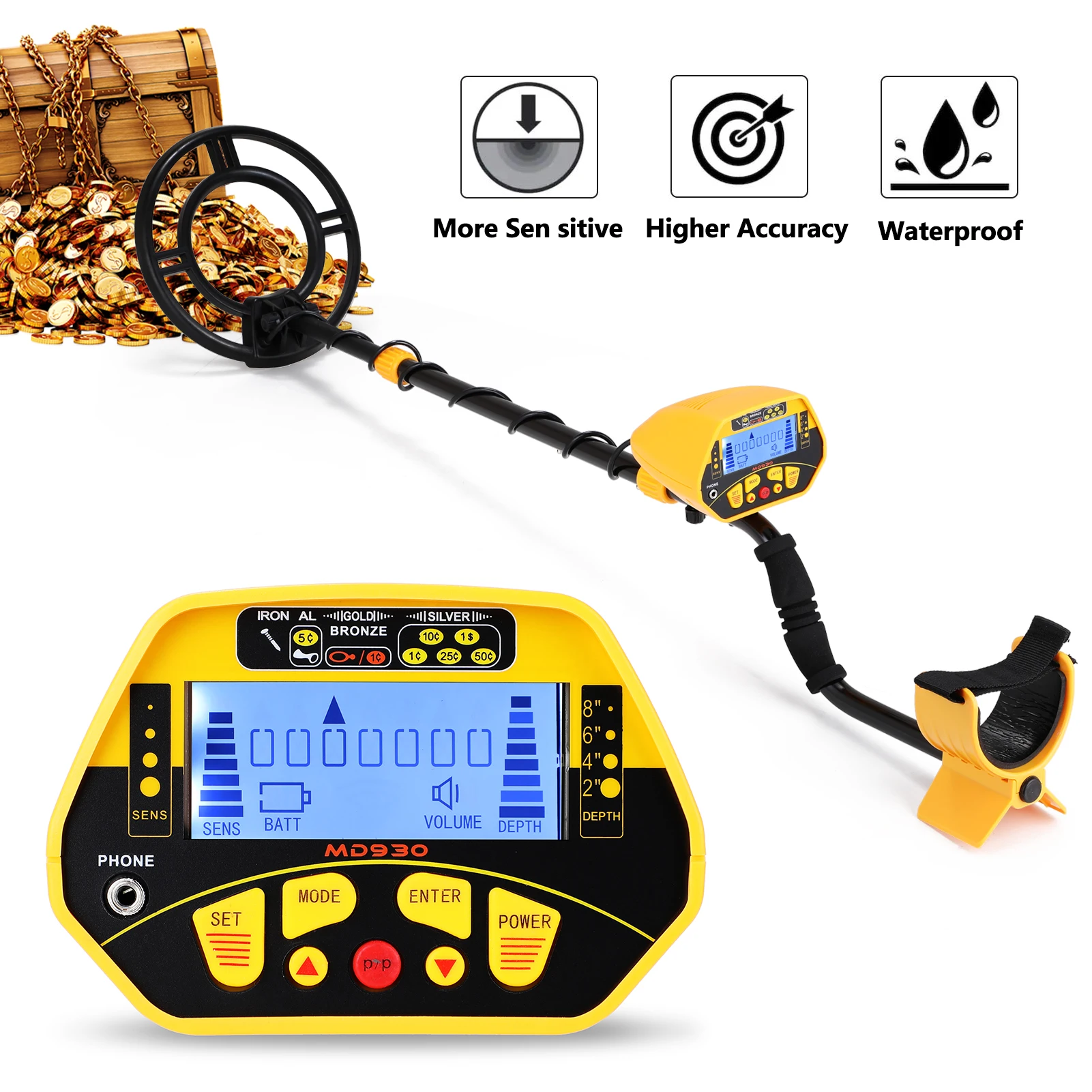 Hot Sell Metal Detector MD-930 Underground Precise Positioning GP Pointer Metal Detector Outdoor Treasure Hunting Gold Detector