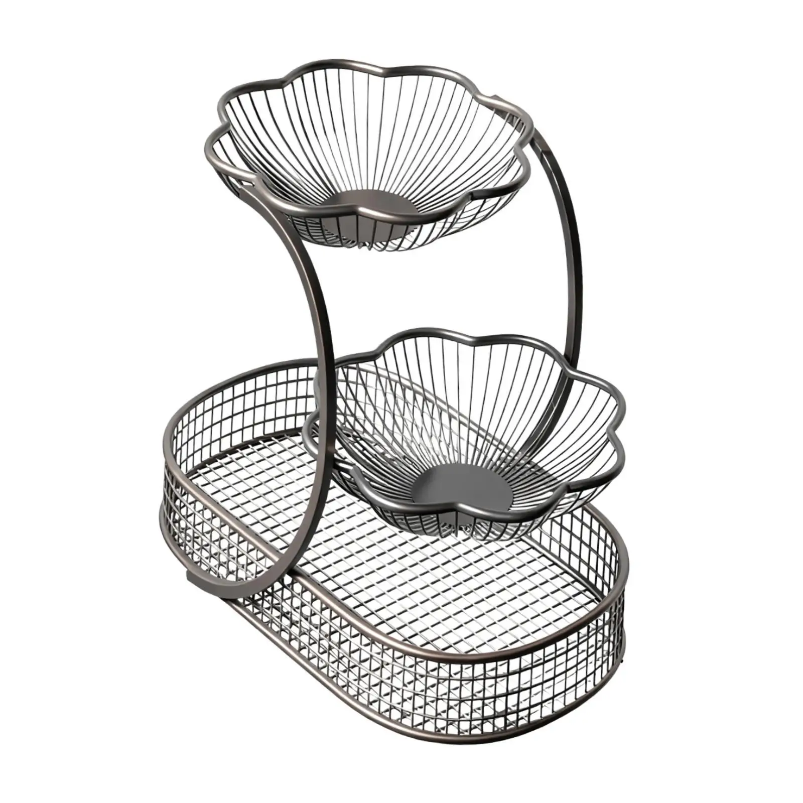 

Корзина с фруктами, держатель для свежих овощей, металлическая многоярусная подставка для фруктов, органайзер для овощей, закусок, хранения фруктов, обеденный стол