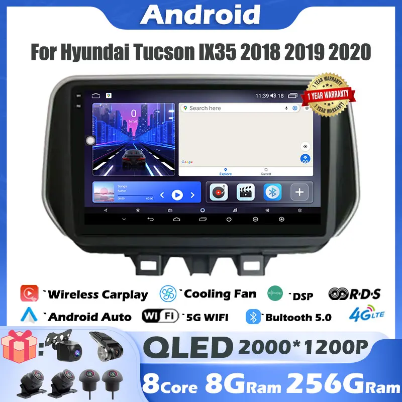 

Android 14 For Hyundai Tucson IX35 2018 2019 2020 DSP Car Radio Multimidia Video Player WIFI GPS Stereo Auto Navigation