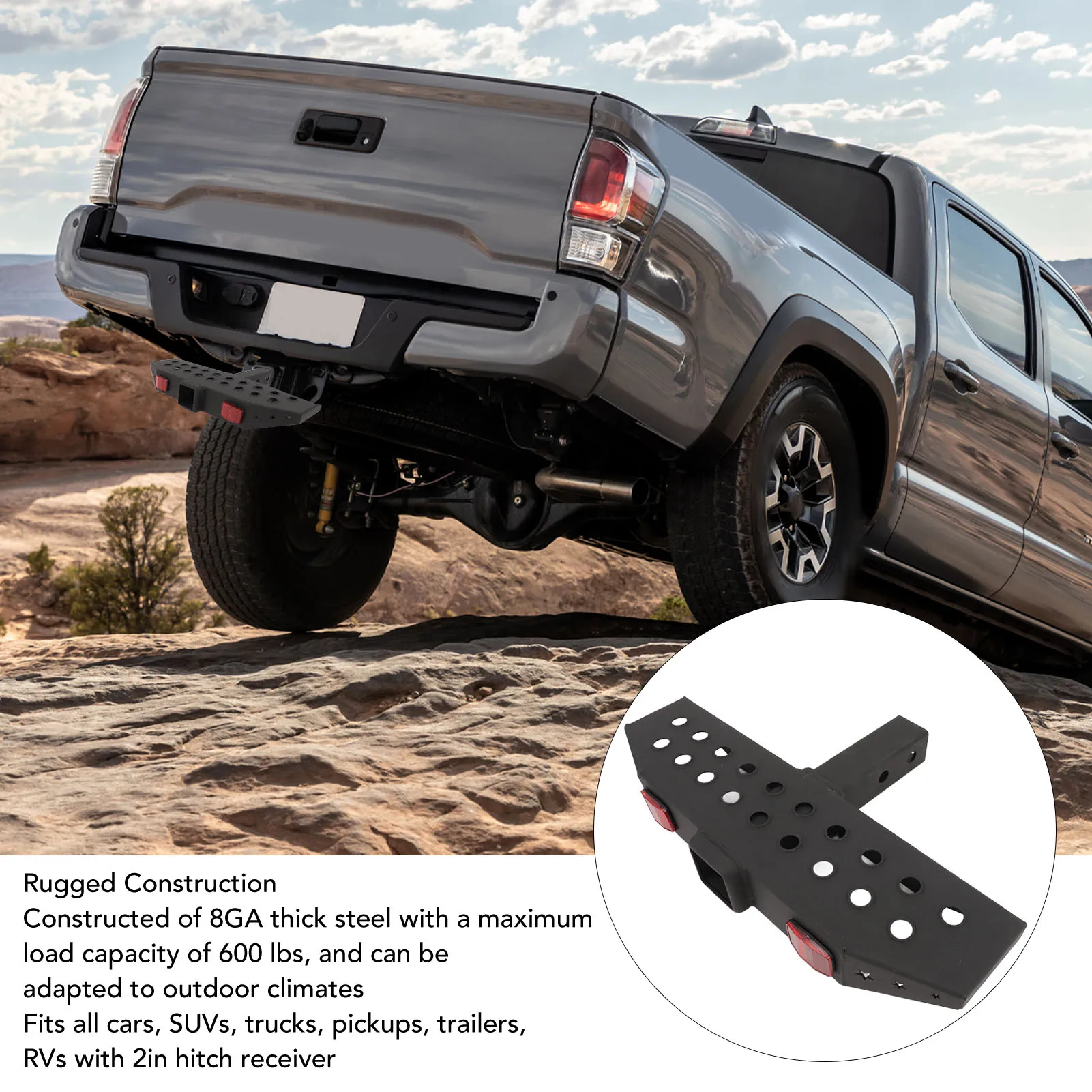 hitch-step-pad-towing-hitch-steps-weather-resistant-steel-structure-600lbs-load-capacity-with-5-8in-hitch-pin-for-pickup-truck