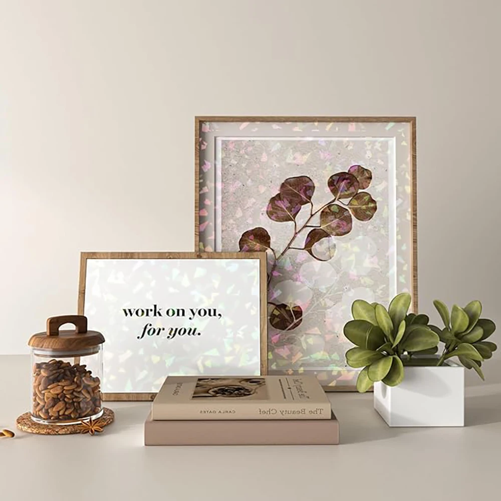 A4 20 folhas de papel adesivo holográfico diamante para jato de tinta e impressora a laser à prova d'água folhas adesivas de vinil transparente autoadesivas