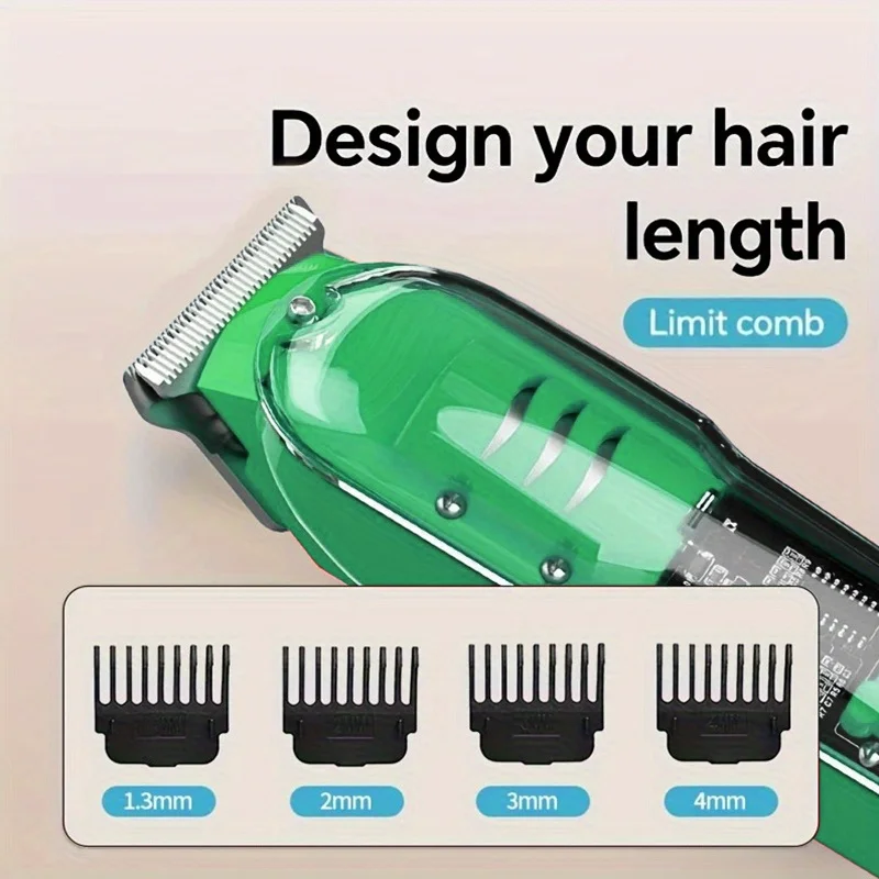 ماكينة قص الشعر الكهربائية الشفافة للجسم ماكينة قص الشعر القابلة لإعادة الشحن عبر USB للرجال هدية العيد له #4