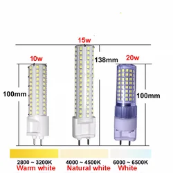 High Bright 10W 15W 20W G12 LED Lamp LED Corn Bulb 110v 220v 3000k Natural White 4000k 6000k Replace 100w 150w 200w Halogen Lamp