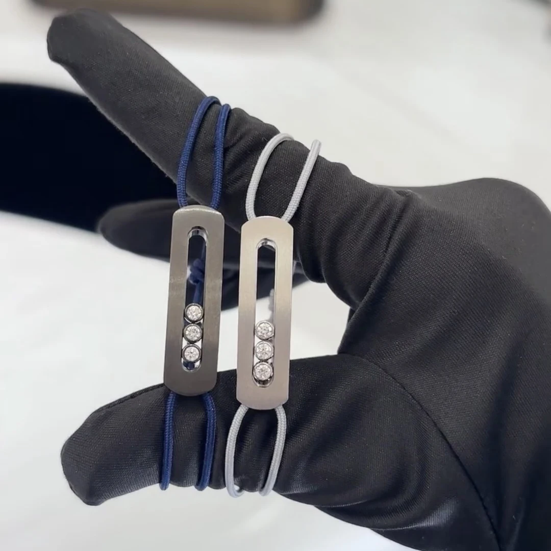 

Excellent Quality Electroplated Natural Gray Men's Lucky Rope Bracelet Titanium Steel Material Popular Party Gifts, Holiday Gift