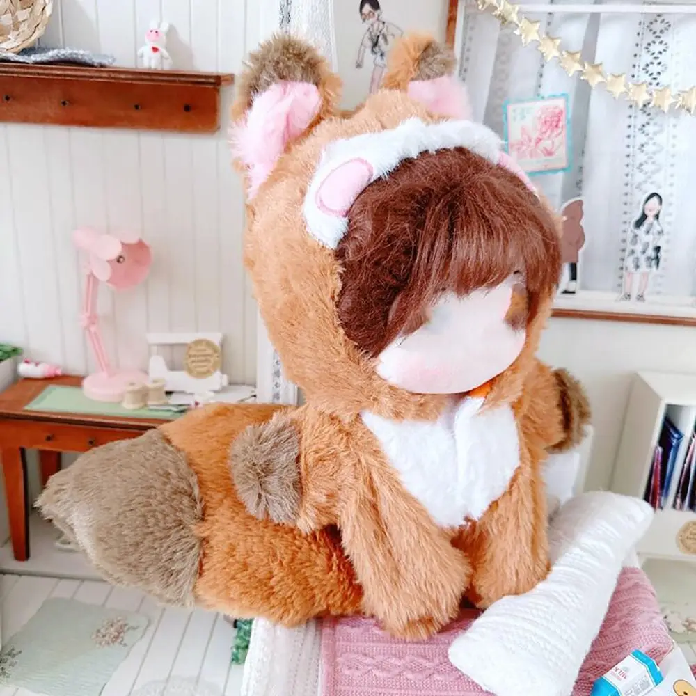 Doll Jumpsuits With Tail Cartoon Animals Fox Wolf Bear Style Jumpsuits Playing House Changing Dressing Game Dolls Accessories