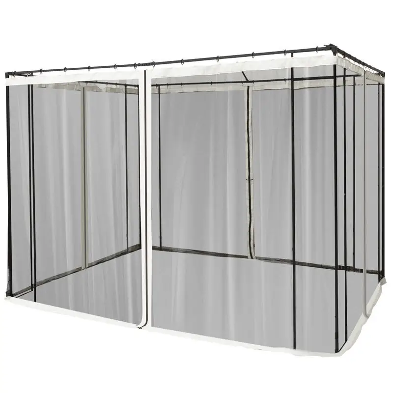 

Outsunny 10x10 Replacement Mesh Sidewall Netting for Gazebos and Canopy Tents with Zippers, Black