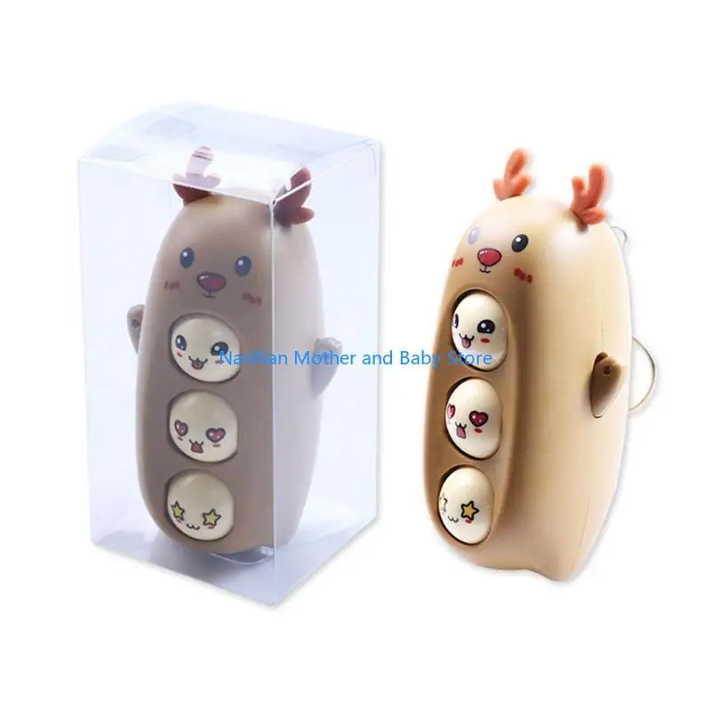 Schattige drukverlichting eland sleutelhanger gezicht veranderende poppenkinderen geven voorkeur aan stress sleutelhanger