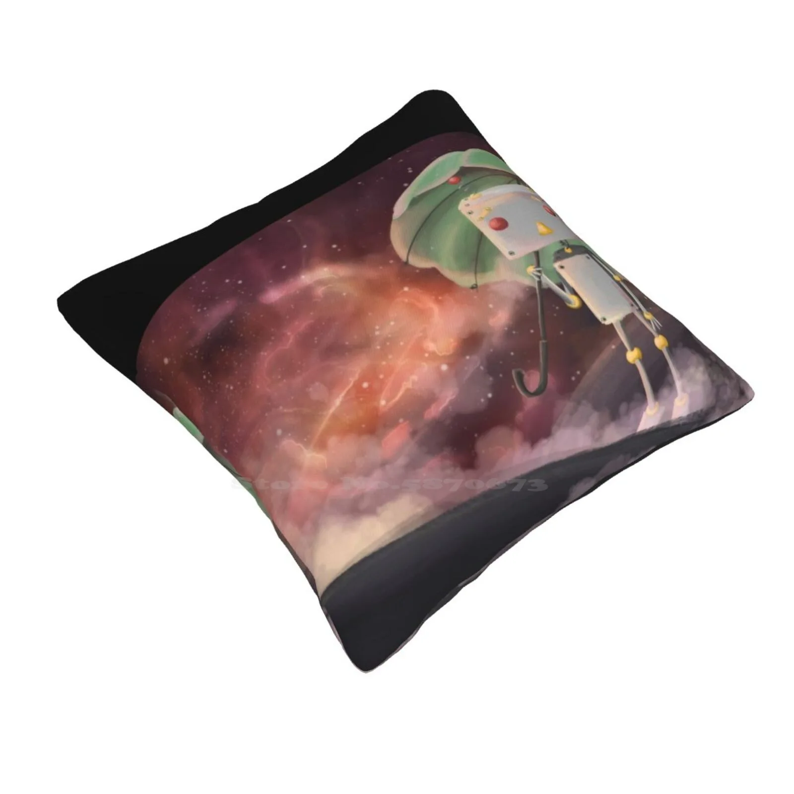 Robot In Space Pillowslip Pillowcase Robot Space Umberella Pink Cloud Purple