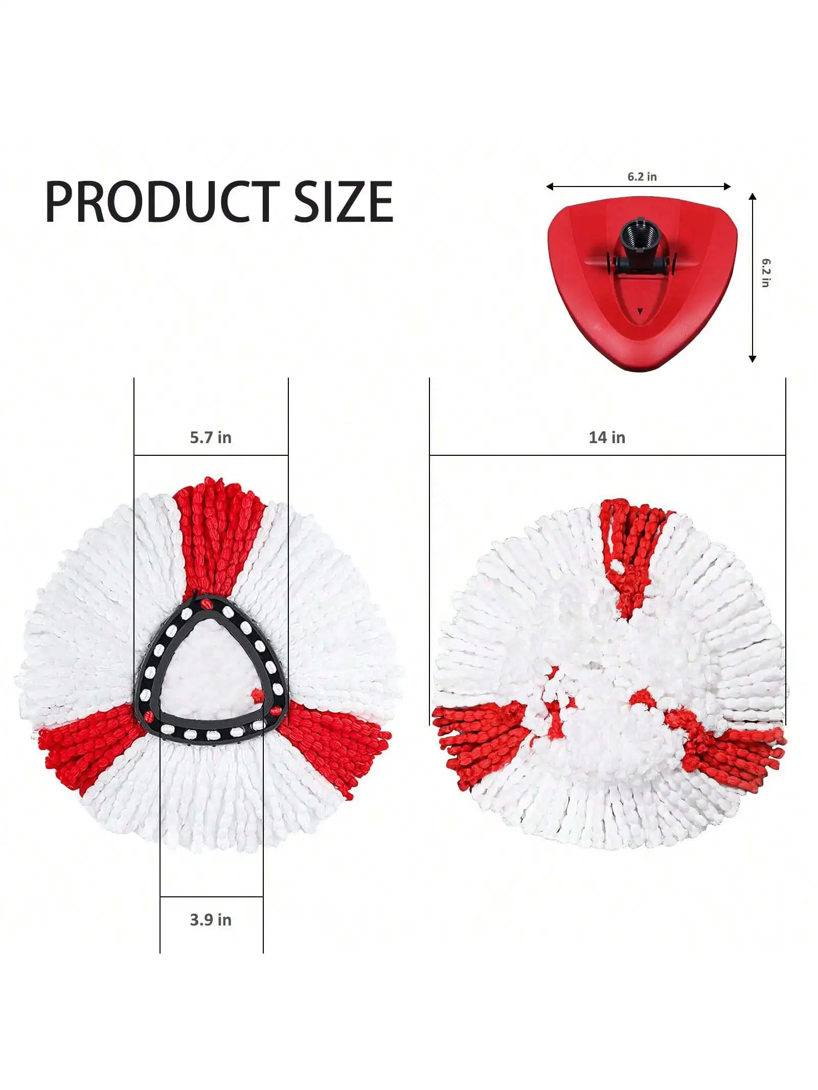 Mop Head Compatible with O-cedar and Vileda EasyWring 1 Tank System, Microfiber Mop Refill Replace Head, Machine Washable